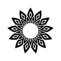 Abstract Geometric Radial Floral Pattern. Decorative Design Element.