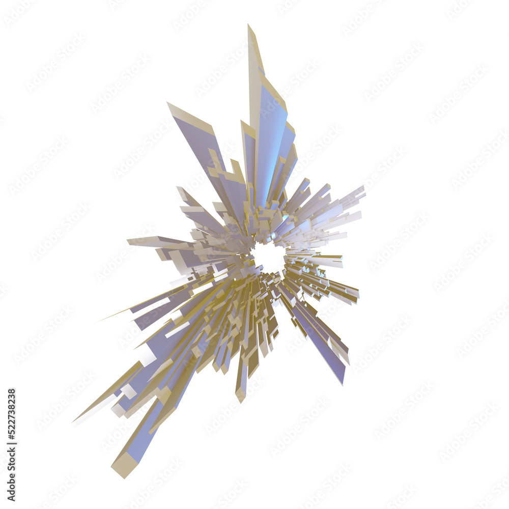 Poster hierarchical background explosive tile geometry abstract square 3d illustration