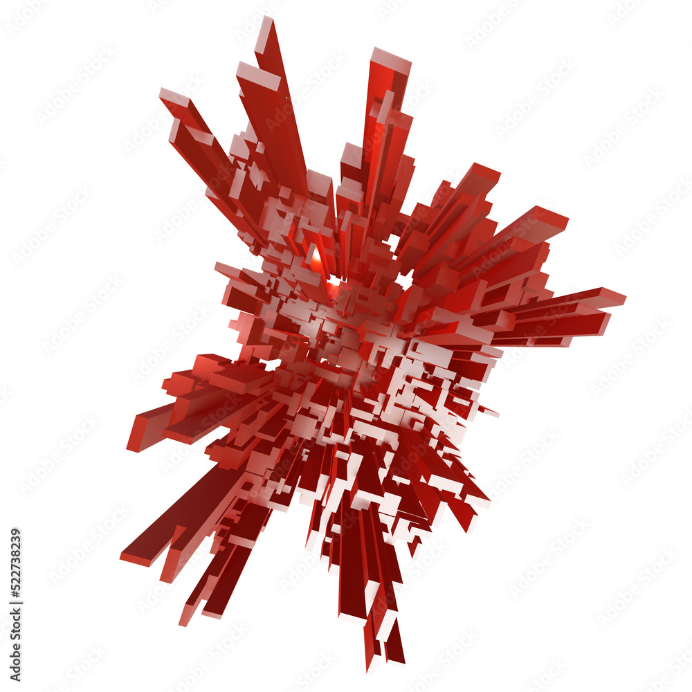Poster hierarchical background explosive tile geometry abstract square 3d illustration