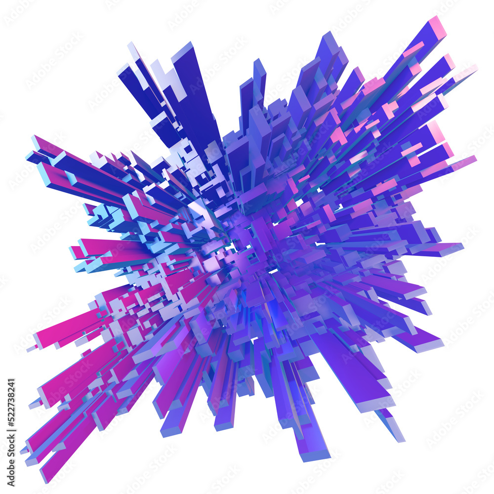 Poster hierarchical background explosive tile geometry abstract square 3d illustration