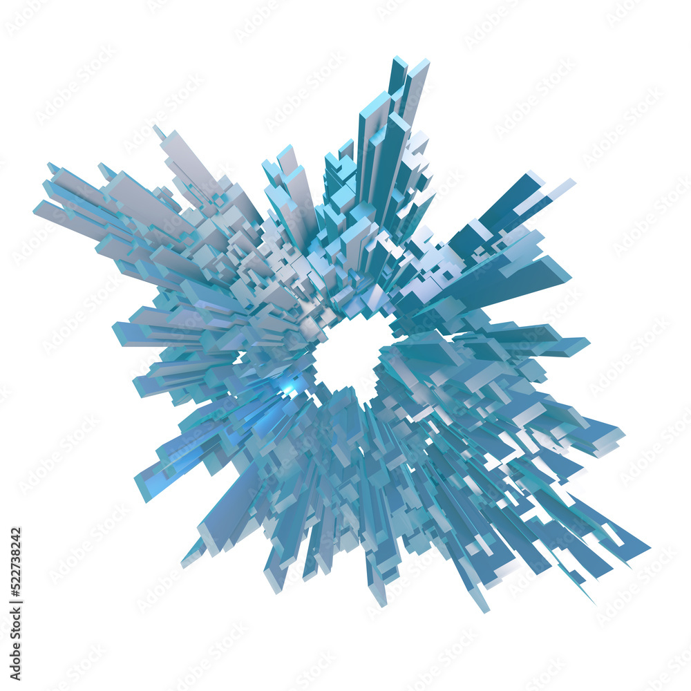 Poster hierarchical background explosive tile geometry abstract square 3d illustration