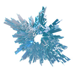 hierarchical background Explosive tile Geometry Abstract square 3D illustration