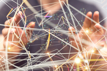 global networking 3d human select concept