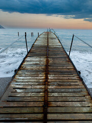 wooden pier on the beach