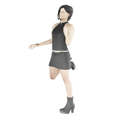 female model happy avatar female model human character 3d illustration