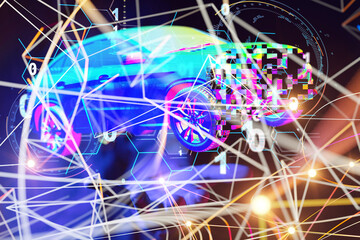 digital car technology smart in virtuel room