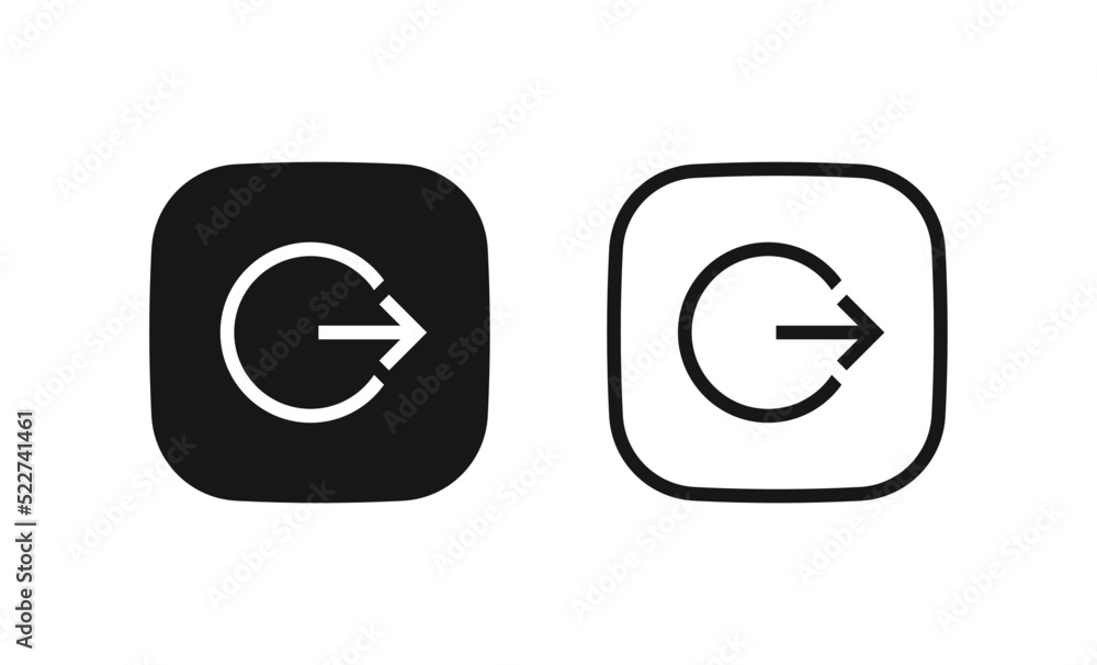 Aufkleber arrow logout account icon - enter symbol, log out icon button - arrow and door icon entry symbols in