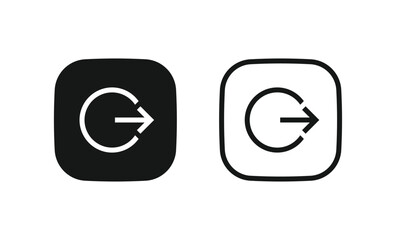 arrow Logout account icon - Enter symbol, log out icon button - arrow and door icon entry symbols in filled, thin line, outline and stroke style for apps and website