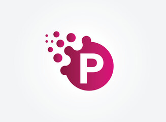 P Letter Design Vector with Dots. eps 10.
