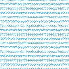 Vector seamless pattern with colored wavy stripes.