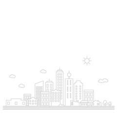 Fototapeta premium Cityscape. Landscape flat design concept.