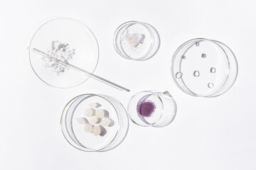 Medical flasks on a white background