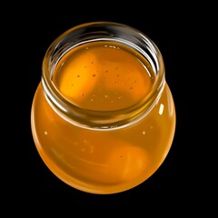 Watercolor jar with honey. Realistic illustration of a honey can