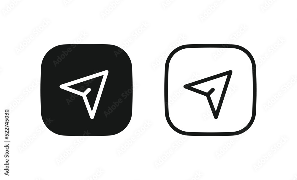 Poster send message icon, arrow share icon - message sent icon button, direct message sign