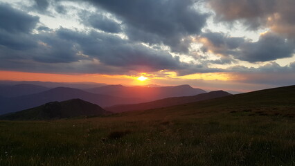 sunrise over the mountains
