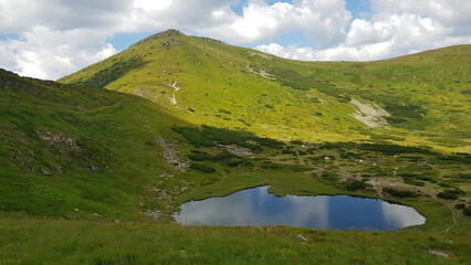 landscape with lake and mountains