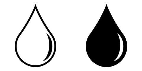 ofvs78 OutlineFilledVectorSign ofvs - water drop vector icon . isolated transparent - falling water drop sign . black outline and filled version . AI 10 / EPS 10 . g11387