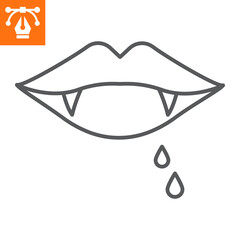 Vampire teeth line icon, outline style icon for web site or mobile app, halloween and holiday, vampire lips vector icon, simple vector illustration, vector graphics with editable strokes.