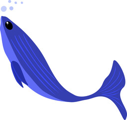 Whale dolphin fish swim underwater sea kid toy element object for decorative