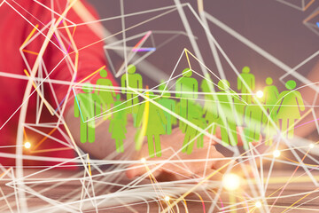 Social Networking illustration team group