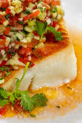 Sea bass fillet with tabouleh.