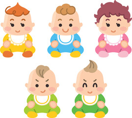 おすわりする赤ちゃん