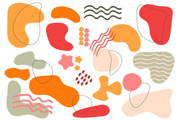 Hand drawn various shapes and doodle objects
