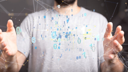 Technology background. Big data concept. Binary