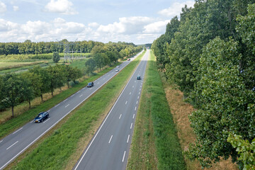 Aerial view from the A6 near Almere in the Netherlands, ,