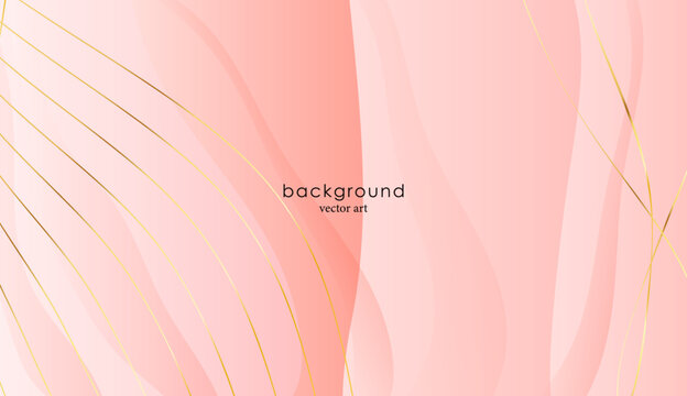 Abstract pink vector background. Luxury wallpaper design with golden lines on a pink background. Elegant illustration suitable for fabric, prints, covers, posters.