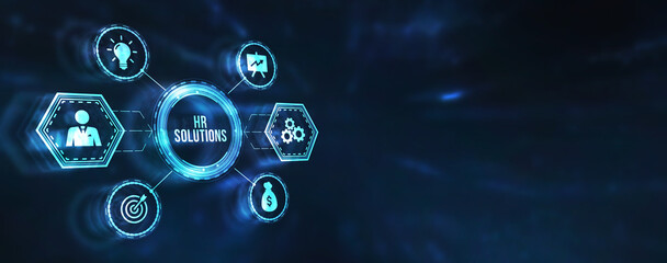 Internet, business, Technology and network concept. Hr Solutions. 3d illustration.