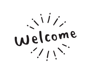 かわいい手描き文字のwelcome／手書き文字イラスト素材