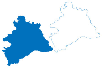 Lake Llanquihue (South America, Republic of Chile) map vector illustration, scribble sketch map