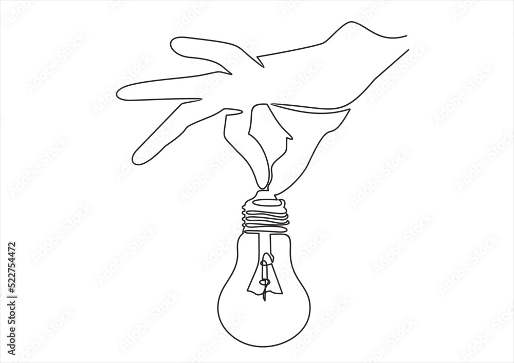 Poster hand showing a light bulb as a symbol of finding a new option or solution