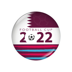 Soccer Football 2022 Button, Vector