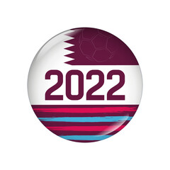 Soccer Football 2022 Button, Vector