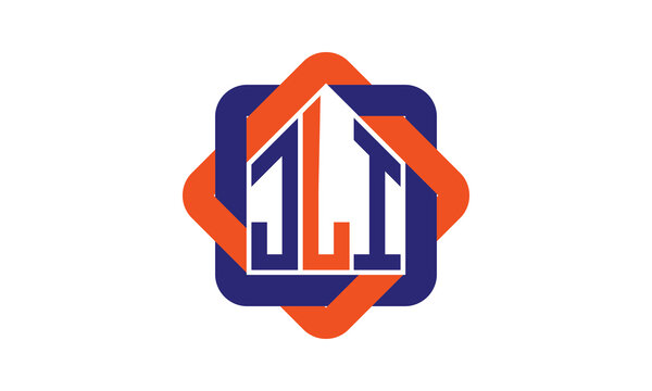 JLI three letter real estate logo with home icon logo design vector template | construction logo | housing logo | engineering logo | initial letter logo | minimalist logo | property logo |
