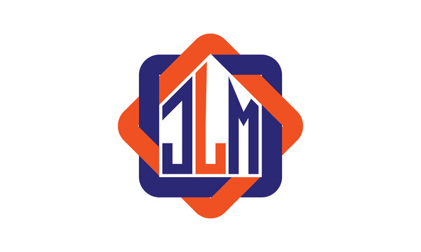 JLM three letter real estate logo with home icon logo design vector template | construction logo | housing logo | engineering logo | initial letter logo | minimalist logo | property logo |