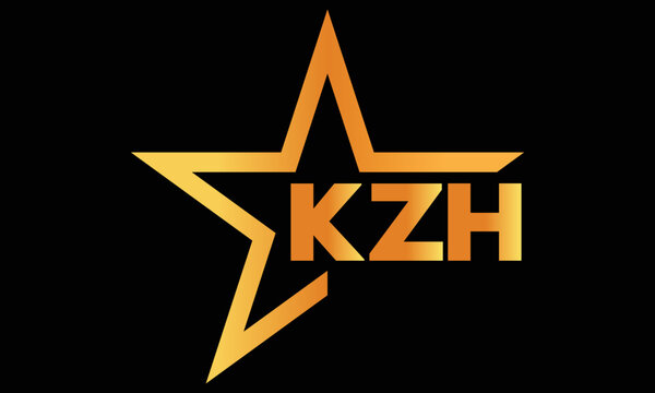 KZH golden luxury star icon three letter logo design vector template. royal logo | luxury logo | jewelry logo | premium logo | iconic logo | Victoria logo |	