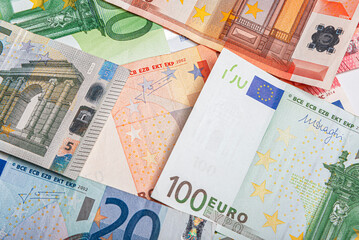 Euro banknotes as an abstract background. Financial abstract background.