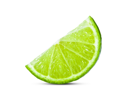 Juicy slice of lime isolated on transparent png
