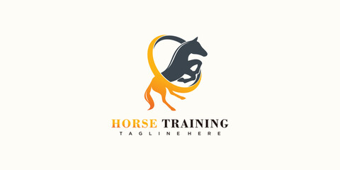 Horse logo illustration with unique concept premium vector