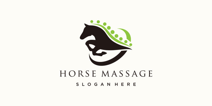 Horse massage logo illustration health care