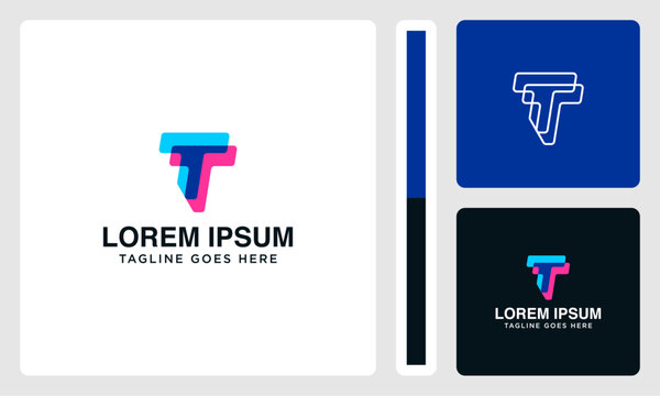 TT initials logo vector piled up