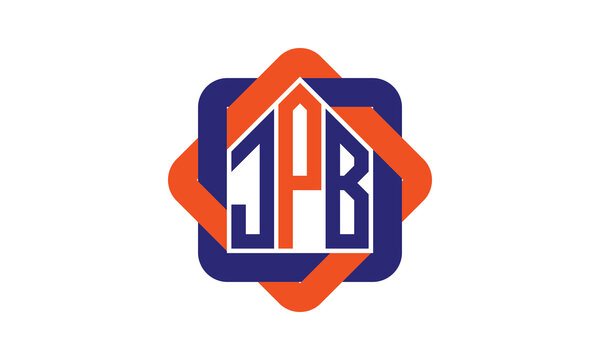 JPB three letter real estate logo with home icon logo design vector template | construction logo | housing logo | engineering logo | initial letter logo | minimalist logo | property logo |