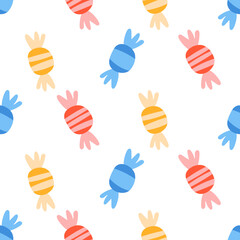 Obraz premium Seamless pattern with colorful candies.