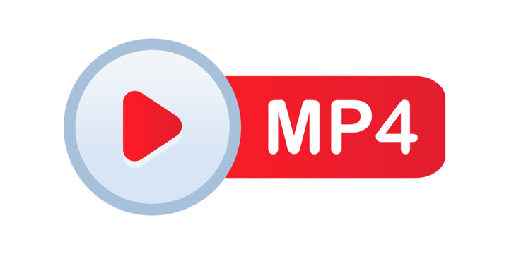 MP4 Icon, MP4 file format extension icon. MP4 player Vector element illustration. Can be used for web and mobile app design, education, tutorial, and play video content creation.
