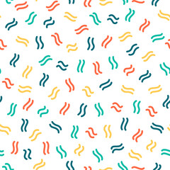 Colorful small wavy lines seamless pattern.