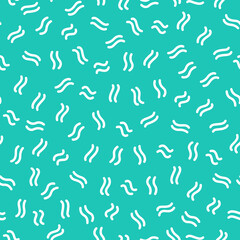 Green seamless pattern with white wavy lines.