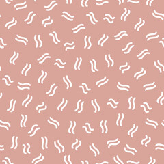 White wavy small lines seamless pattern with purple background.